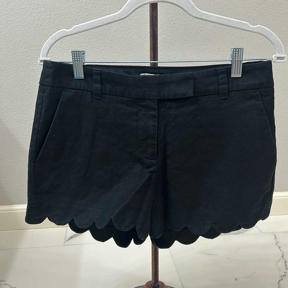 J. Crew Scalloped Linen/Cotton blend Shorts